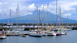 Hafen von Horta mit Pico